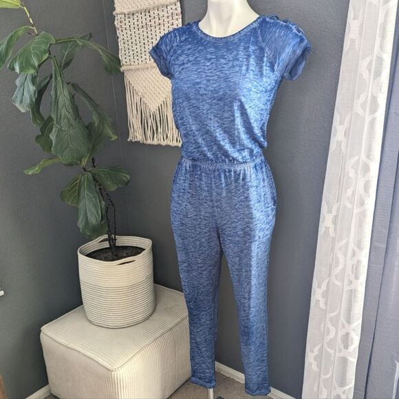 Derek Heart Blue Jumpsuit - Picture 1 of 10